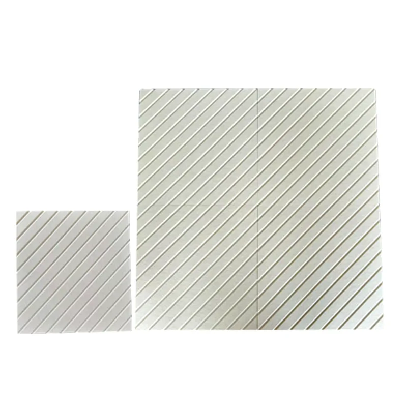 ベージュのV溝PETフェルト音響パネル